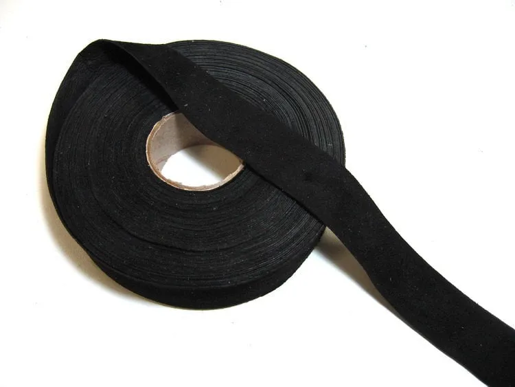 1-1/4" Flat Black Calf Suede #1 Binding (5 yds.) 1250NP5 trim tape; edge binding; leather tape