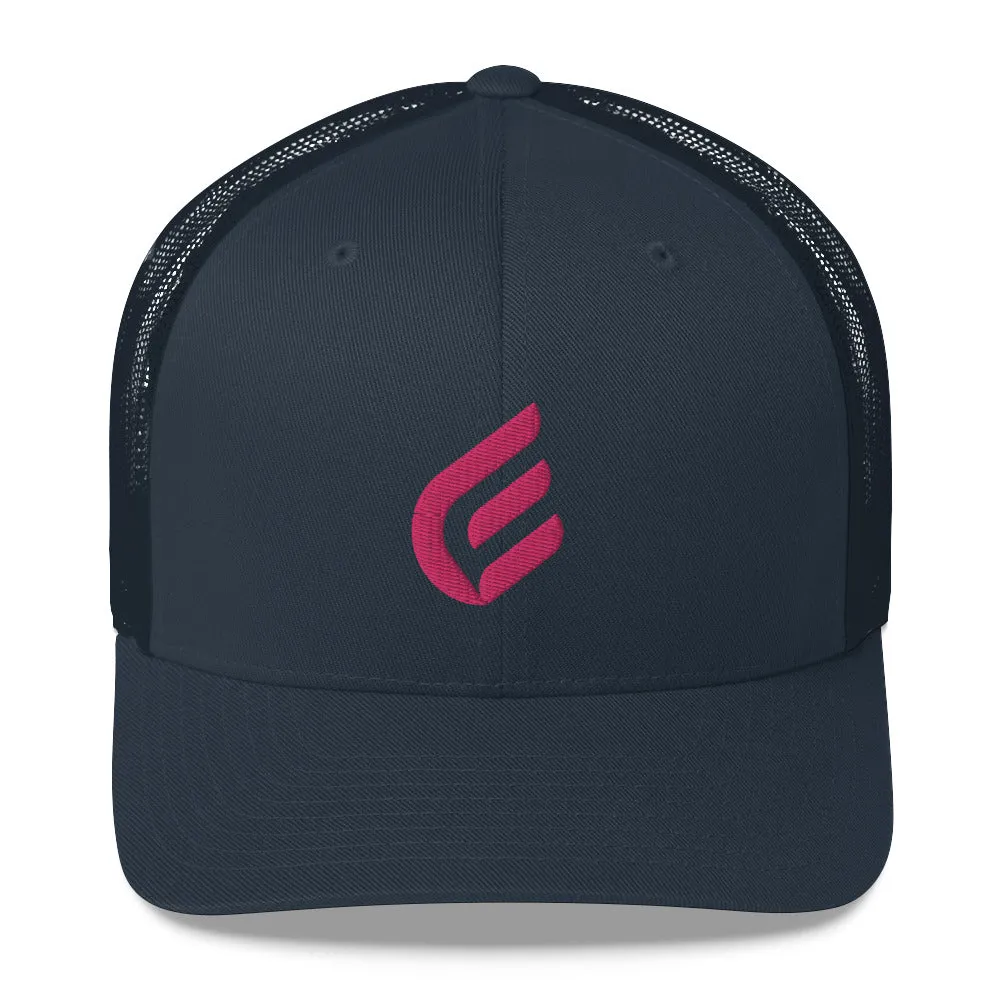 1:Cor Pink | Embroidered Trucker Cap