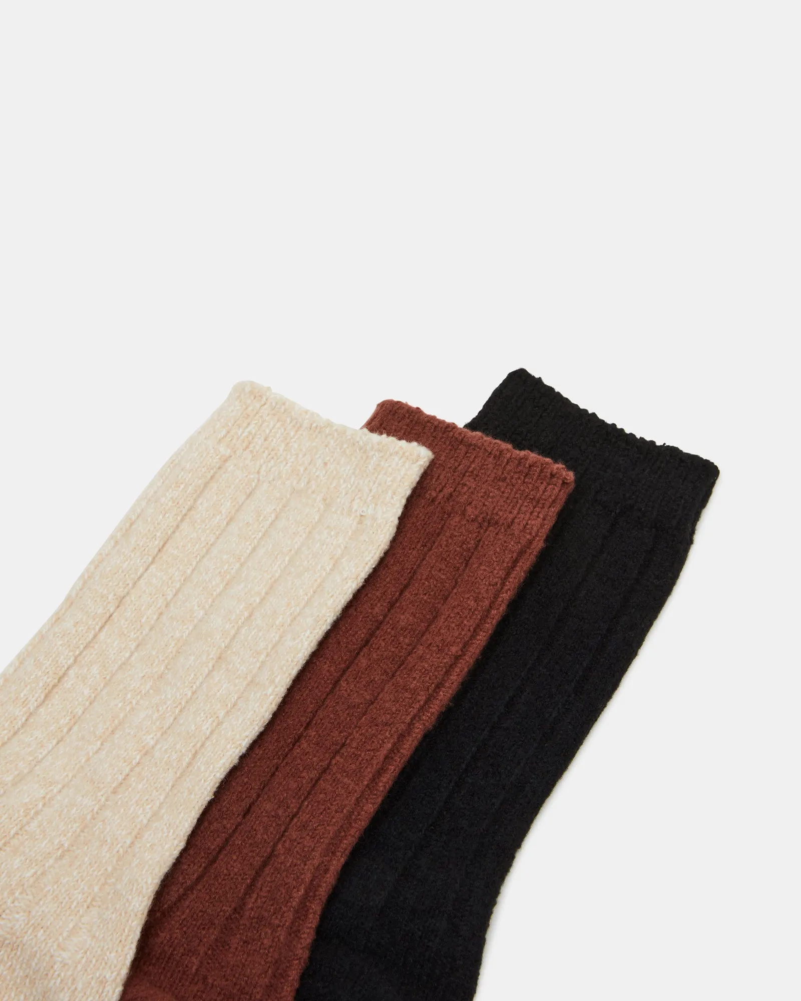 3 PACK BOOT SOCKS TAN MULTI