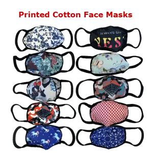 3 Pieces: Printed Cotton Face Mask - Assorted Styles