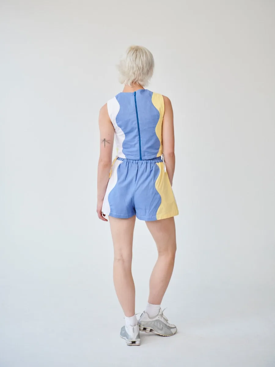 Agnese Colour Block Swirl Shorts - Size 14