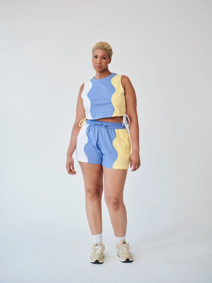 Agnese Colour Block Swirl Shorts - Size 14