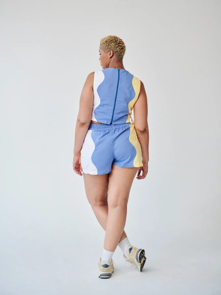 Agnese Colour Block Swirl Shorts - Size 14