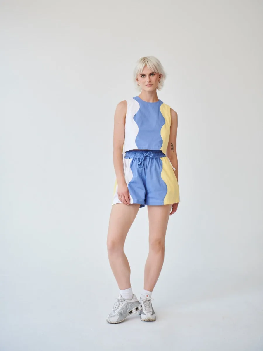 Agnese Colour Block Swirl Shorts - Size 14