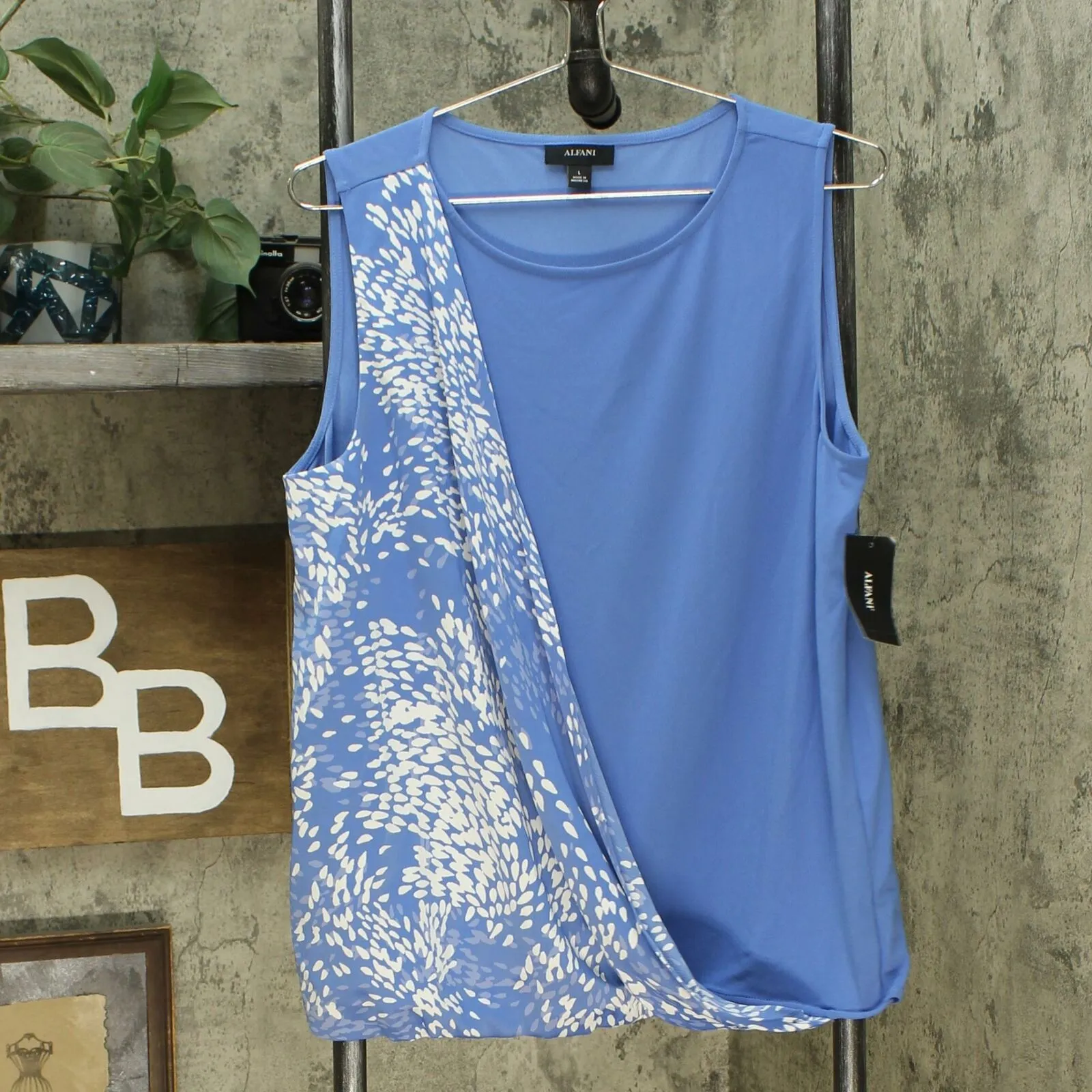 Alfani Women's Print Sash Sleeveless Blouse