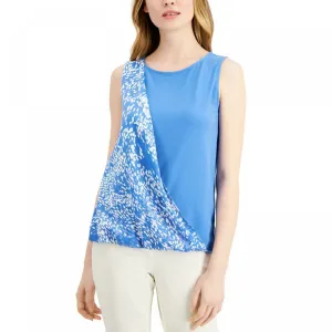 Alfani Women's Print Sash Sleeveless Blouse