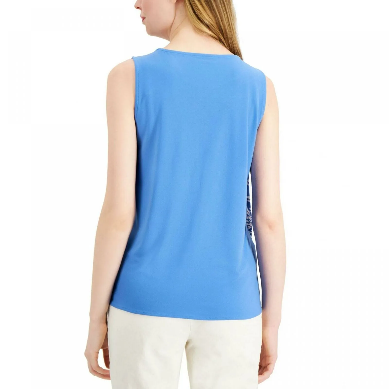 Alfani Women's Print Sash Sleeveless Blouse