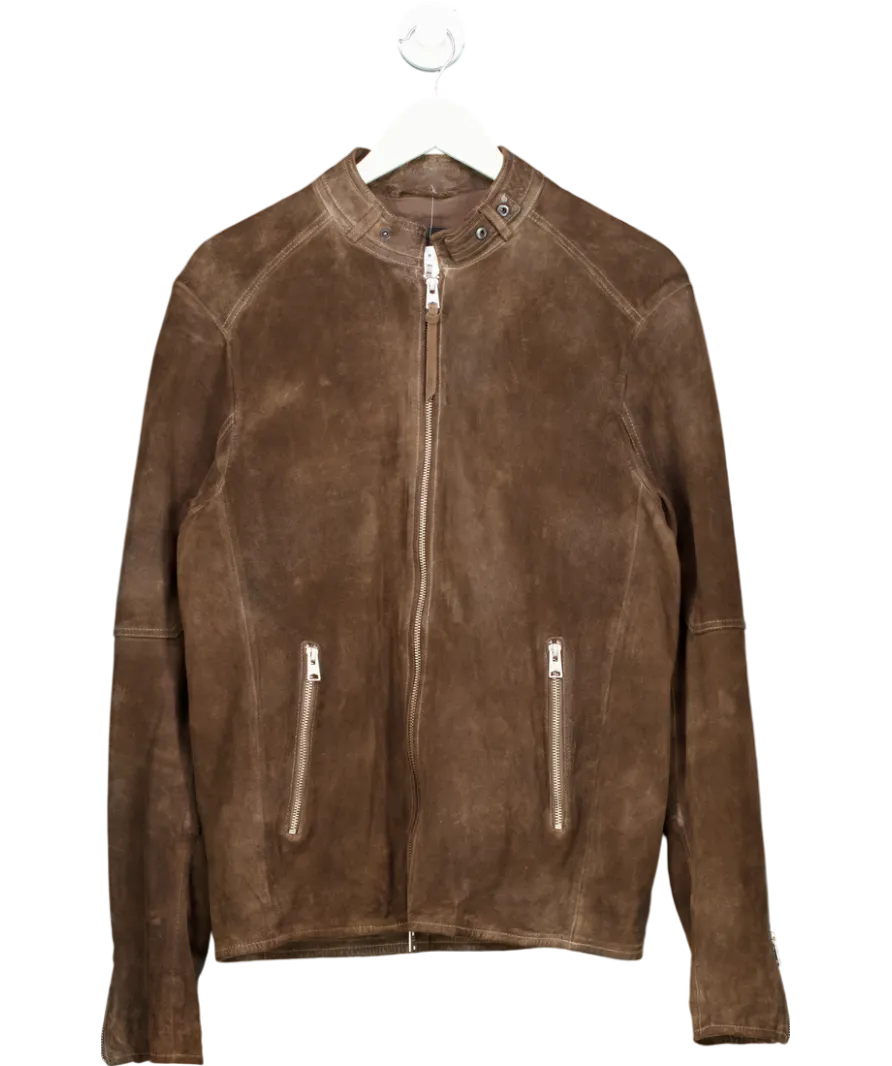 All Saints Brown Grantham Suede Jacket UK M