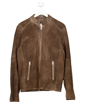 All Saints Brown Grantham Suede Jacket UK M