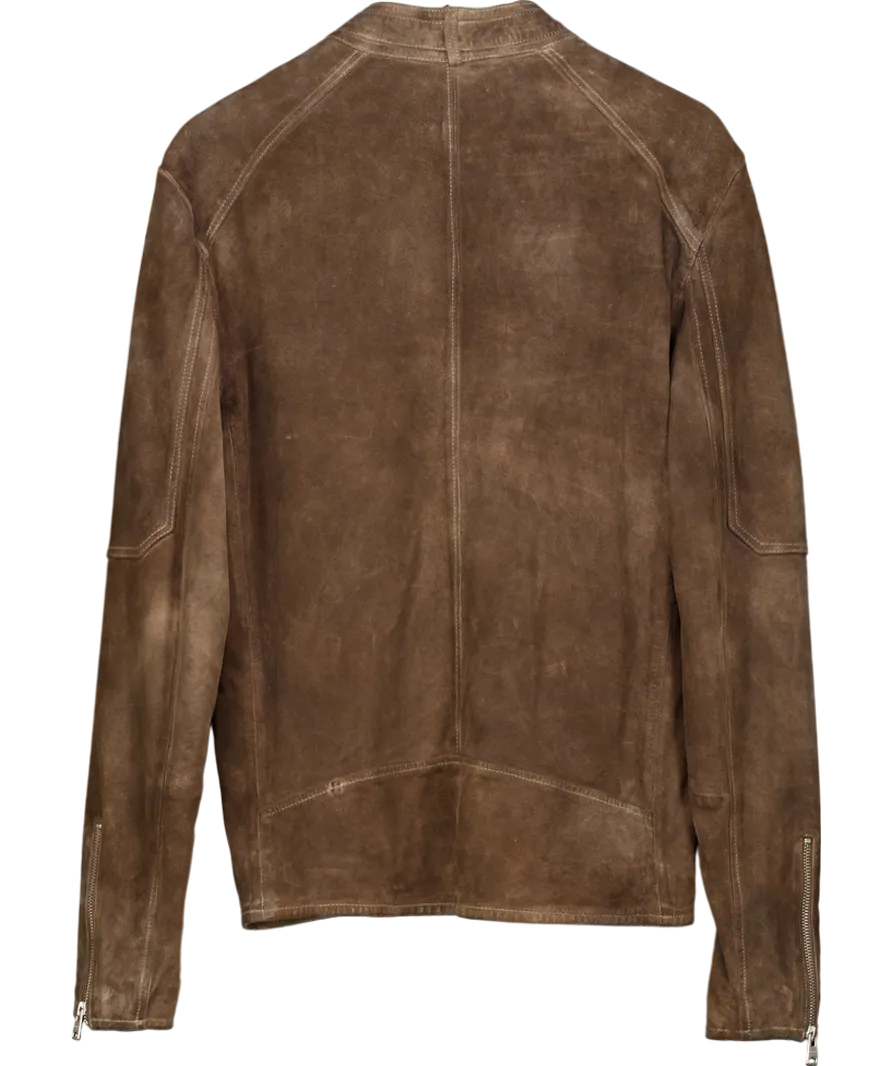 All Saints Brown Grantham Suede Jacket UK M