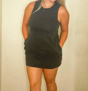All The Time Tank Dress In Charcoal