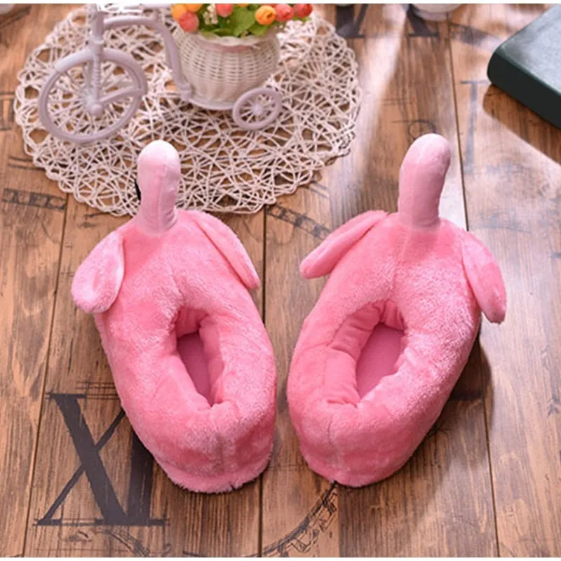 Animal Slippers Winter Women Home Slippers Indoor Warm Flamingo Cartoon