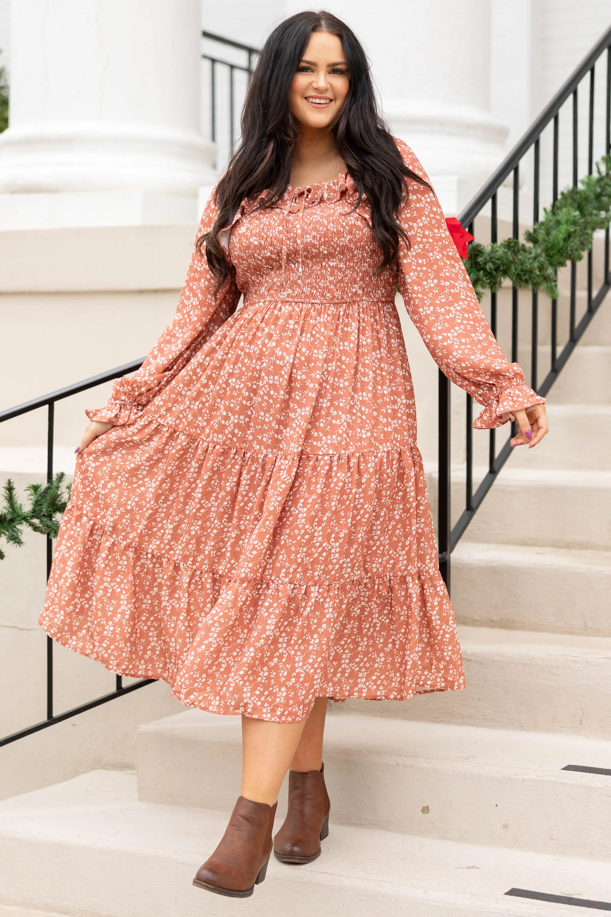 Another Trip Dress, Rust