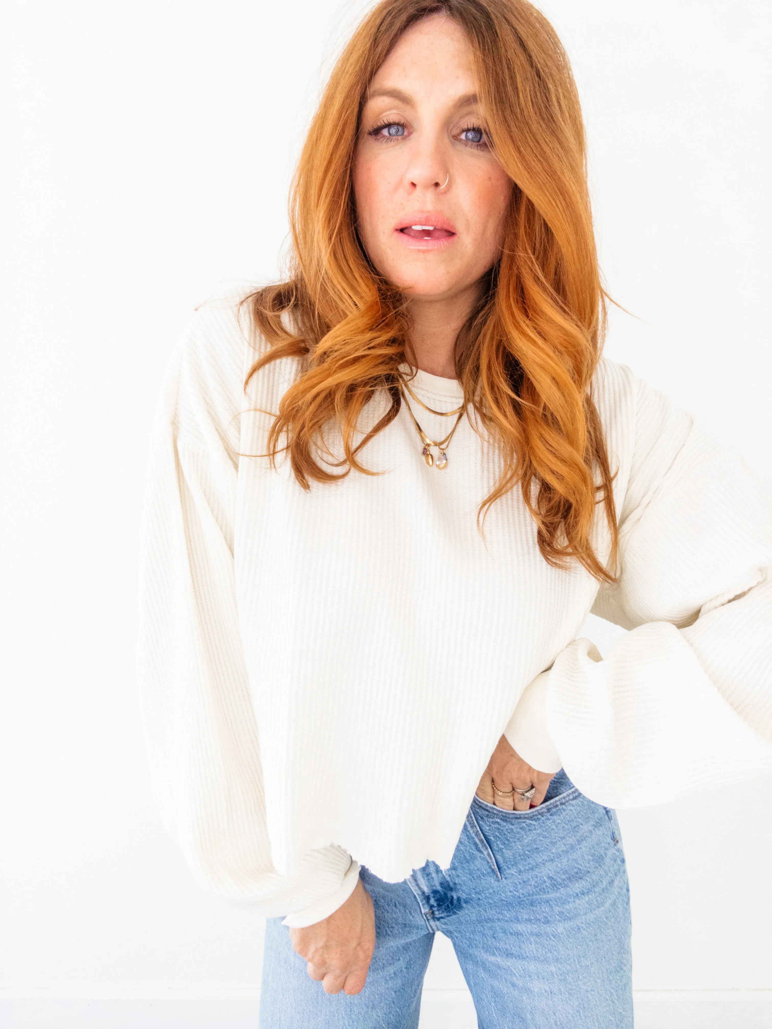 Aubrey Waffle Knit Long Sleeve