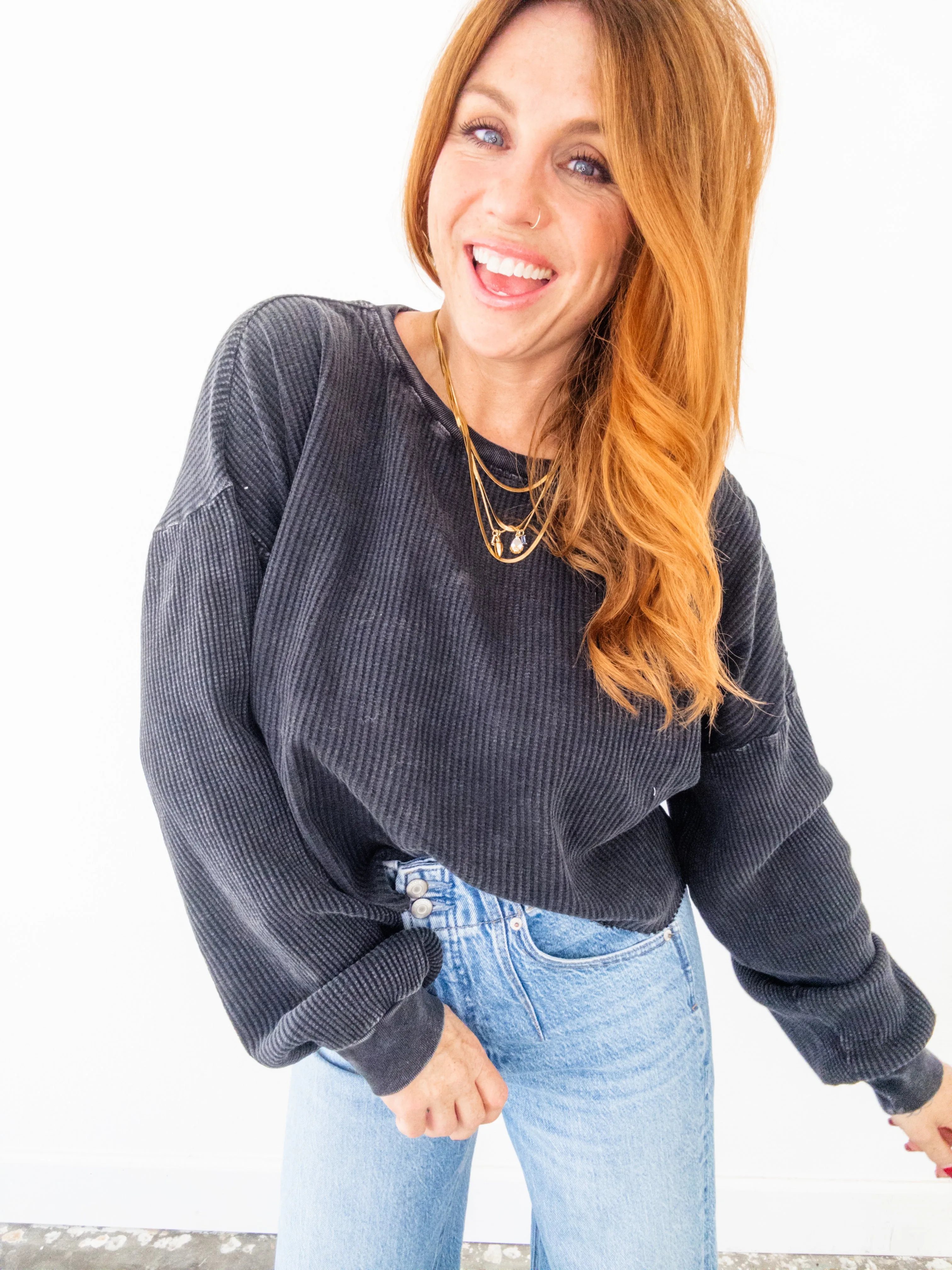 Aubrey Waffle Knit Long Sleeve