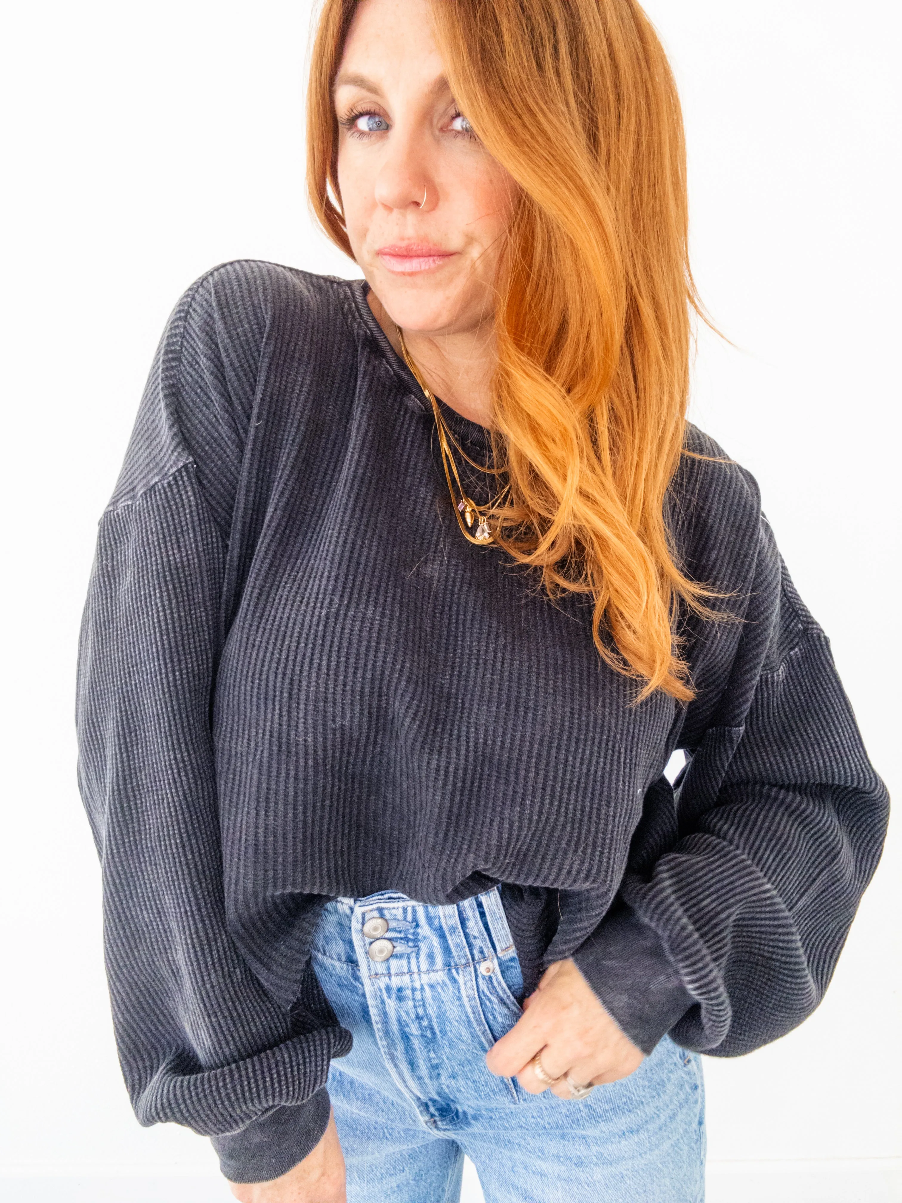 Aubrey Waffle Knit Long Sleeve