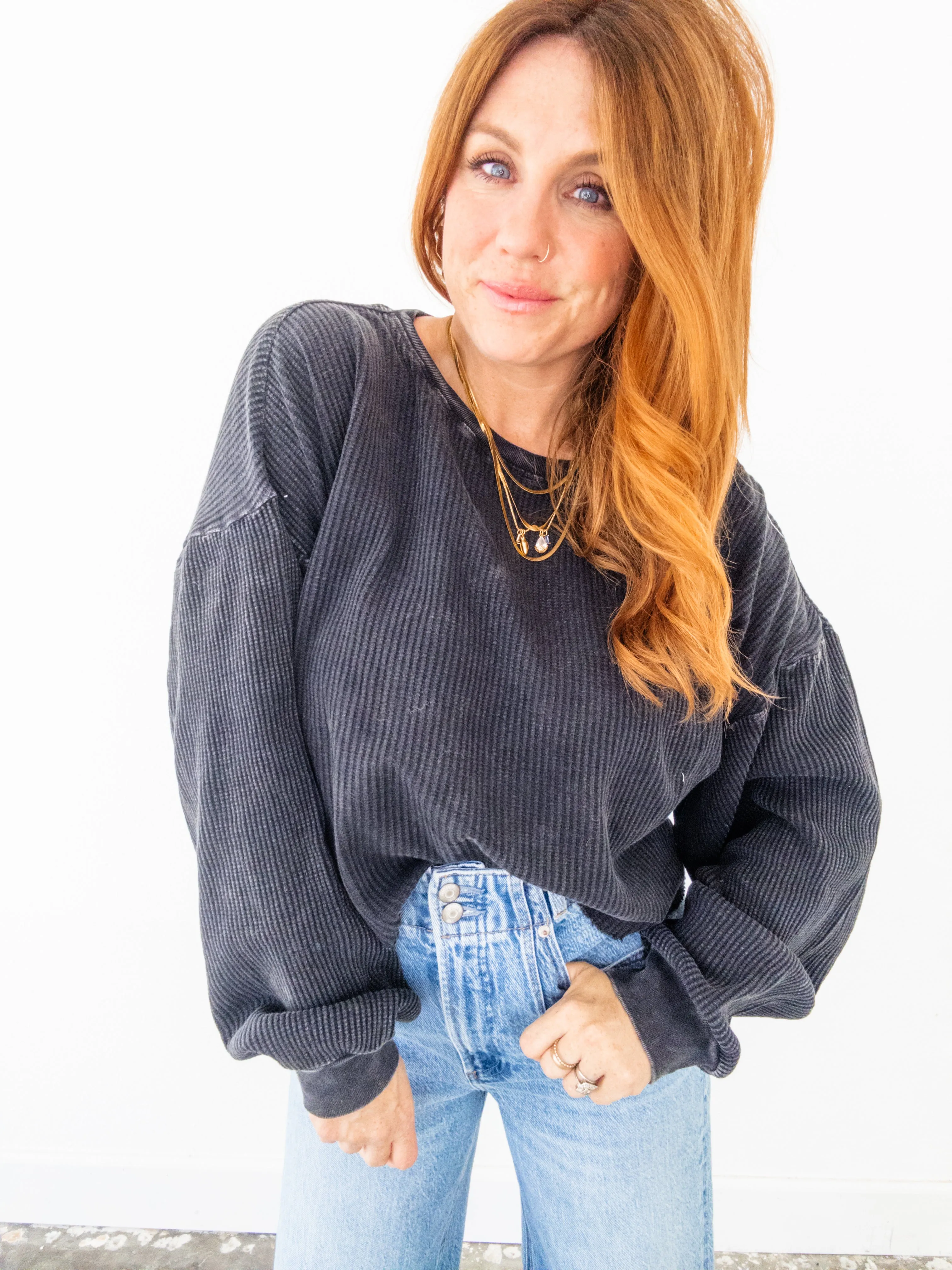 Aubrey Waffle Knit Long Sleeve