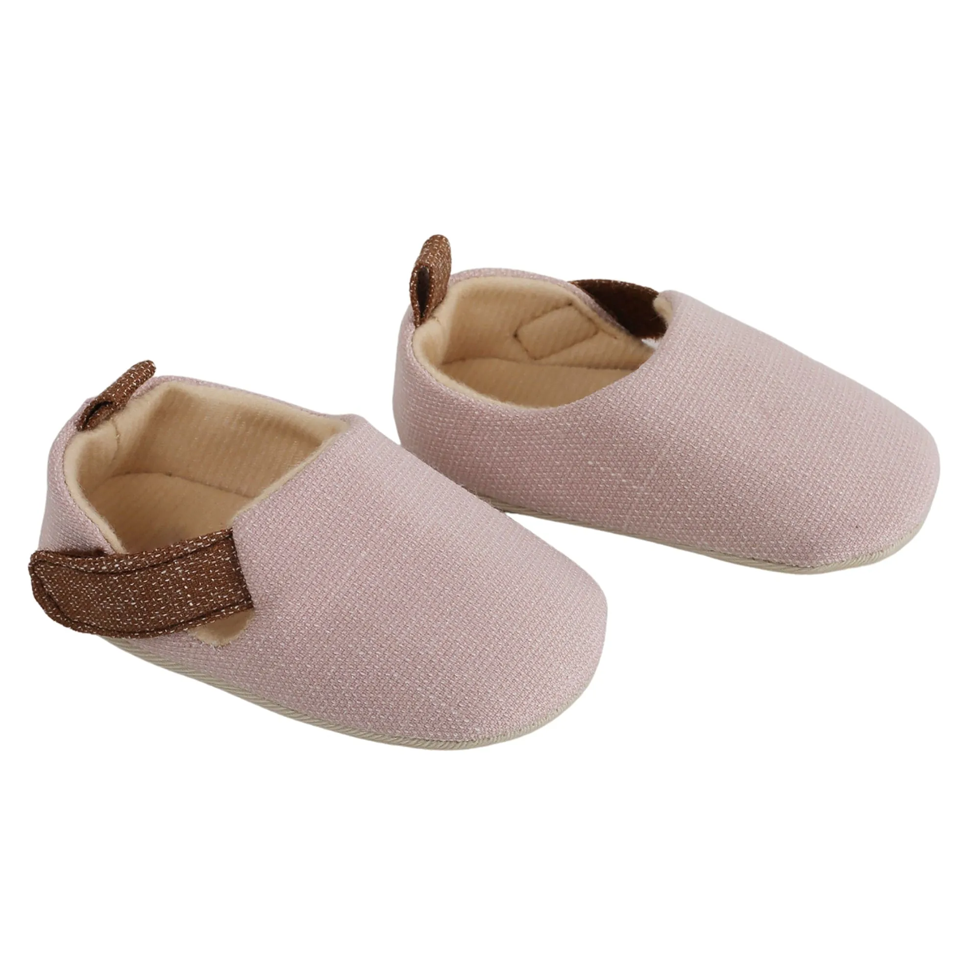 Baby Moo Textured Pink Velcro Booties