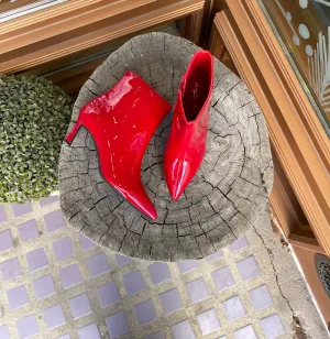 Bamboo Pisa Red Bootie
