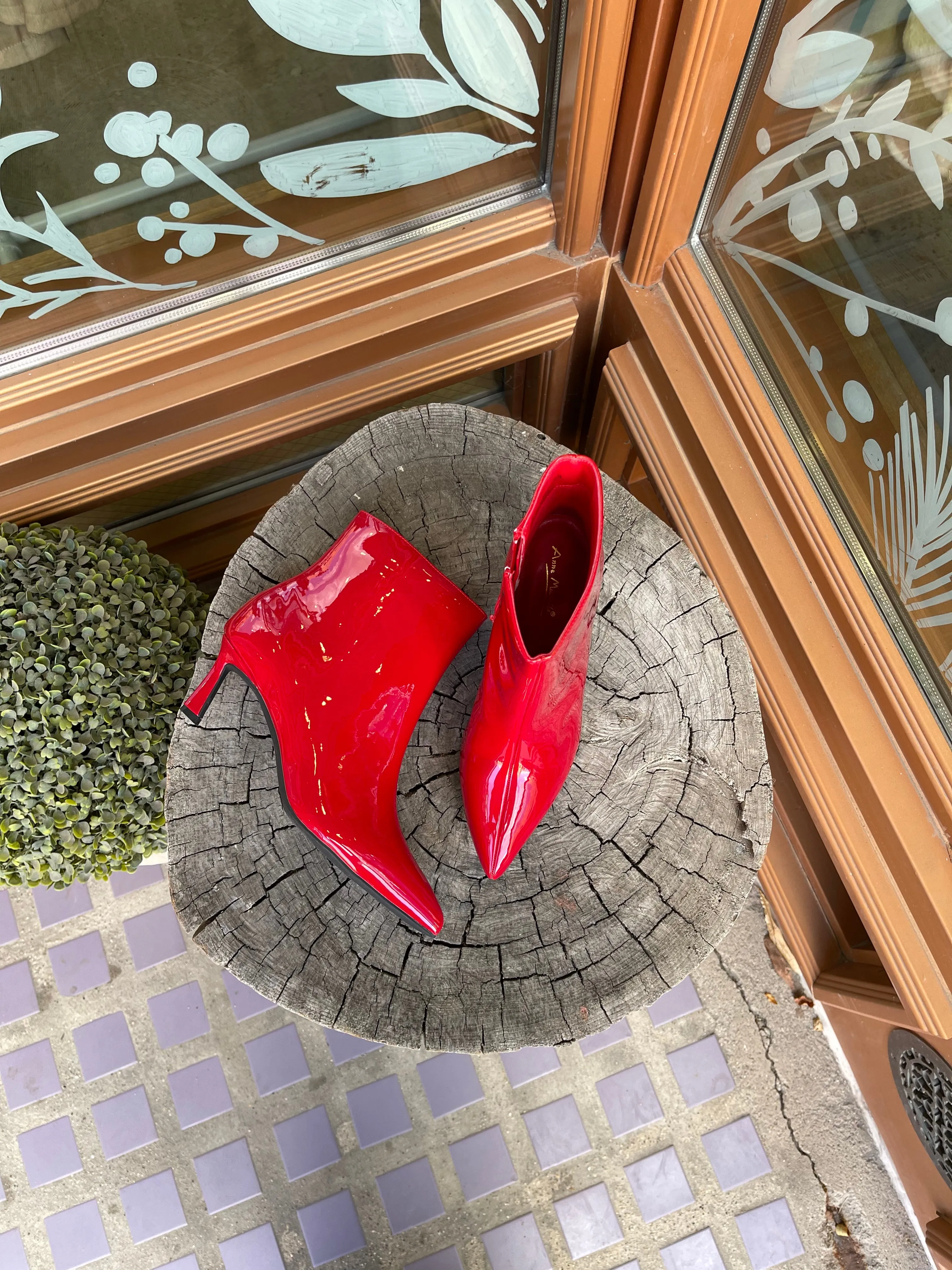 Bamboo Pisa Red Bootie