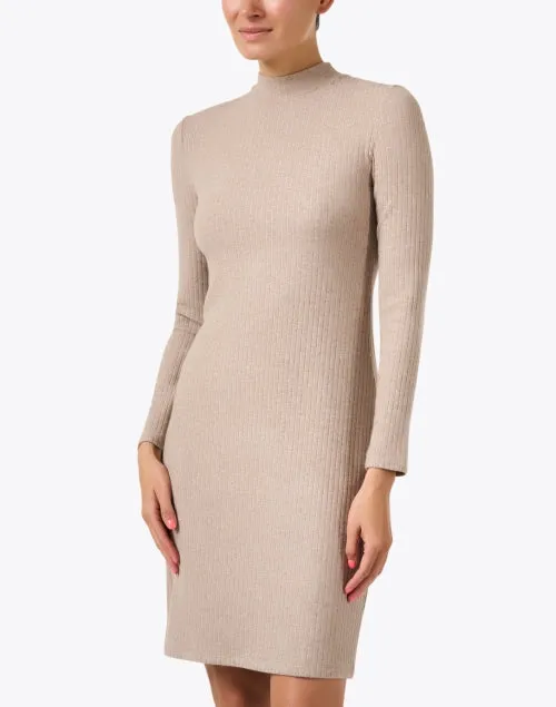 Beige Rib Knit Dress