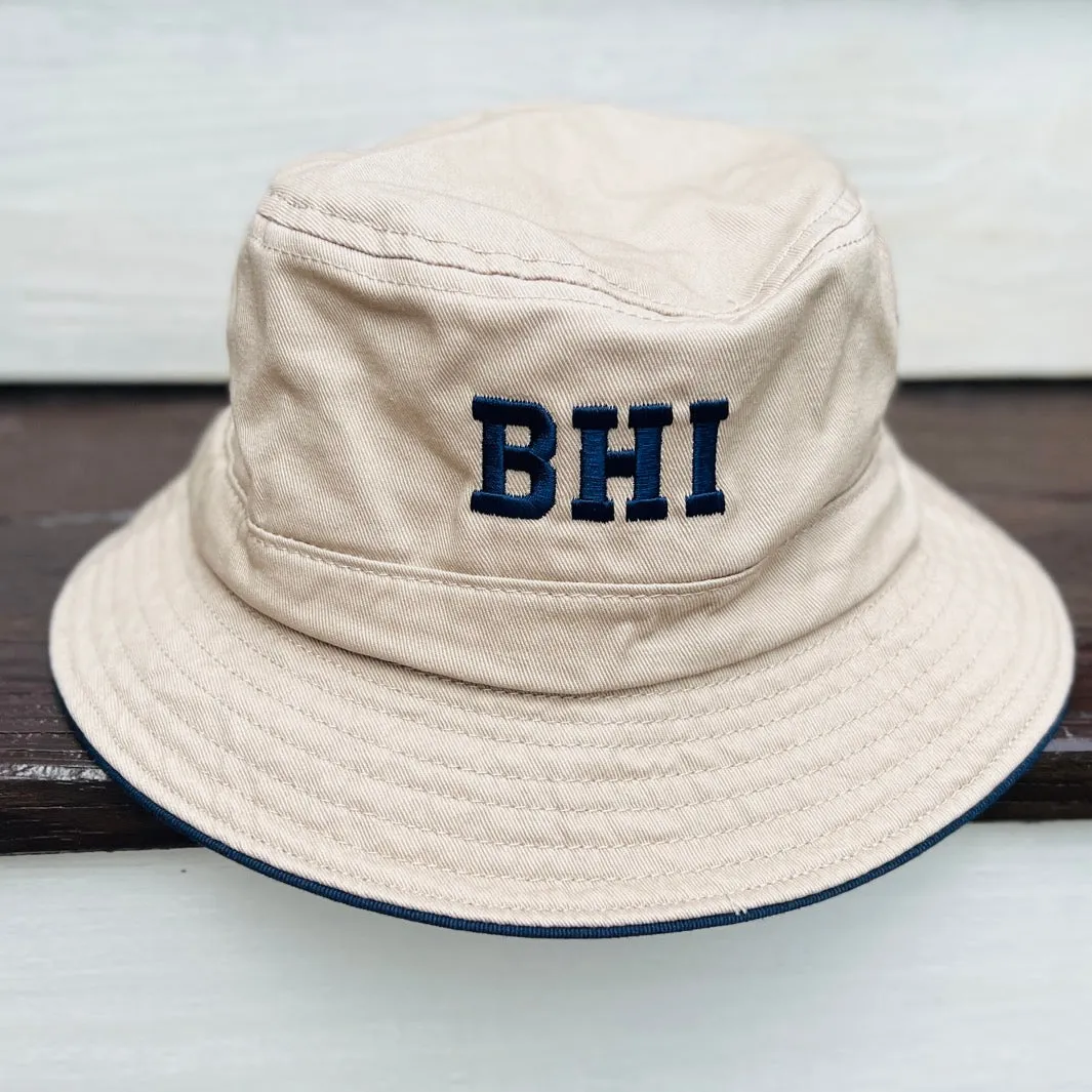 BHI Embroidered Monogram Sandwich Brim Bucket Hat