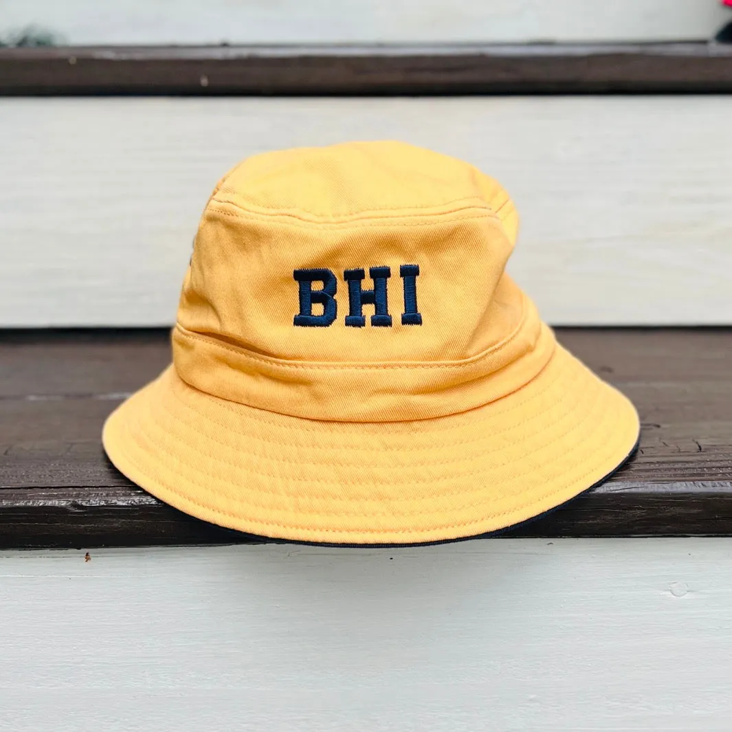 BHI Embroidered Monogram Sandwich Brim Bucket Hat