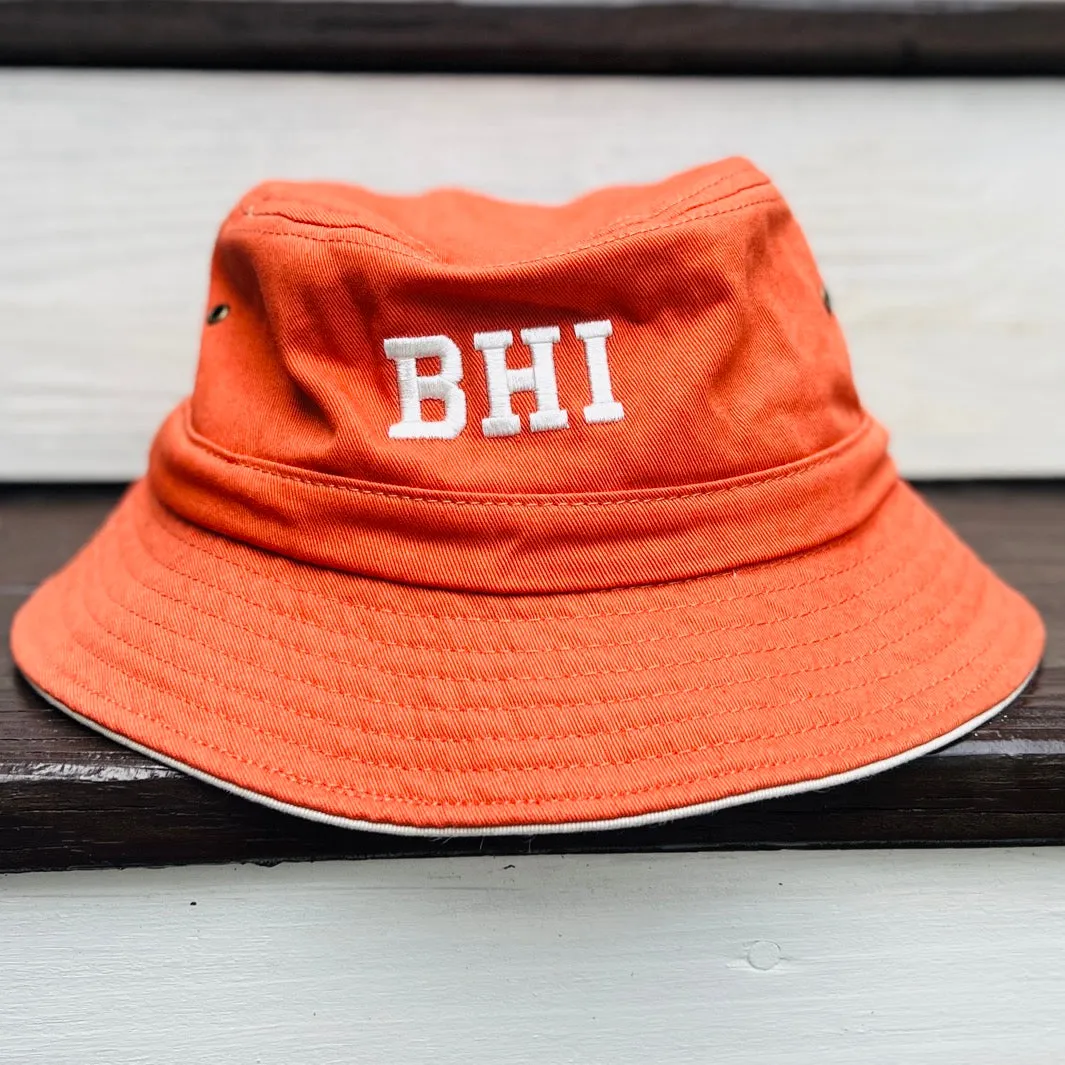 BHI Embroidered Monogram Sandwich Brim Bucket Hat