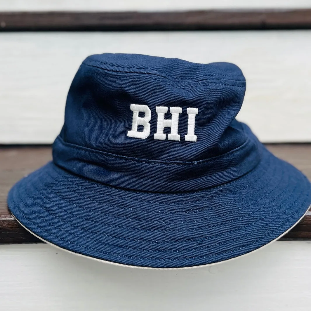 BHI Embroidered Monogram Sandwich Brim Bucket Hat