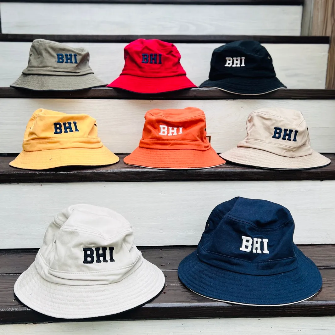 BHI Embroidered Monogram Sandwich Brim Bucket Hat