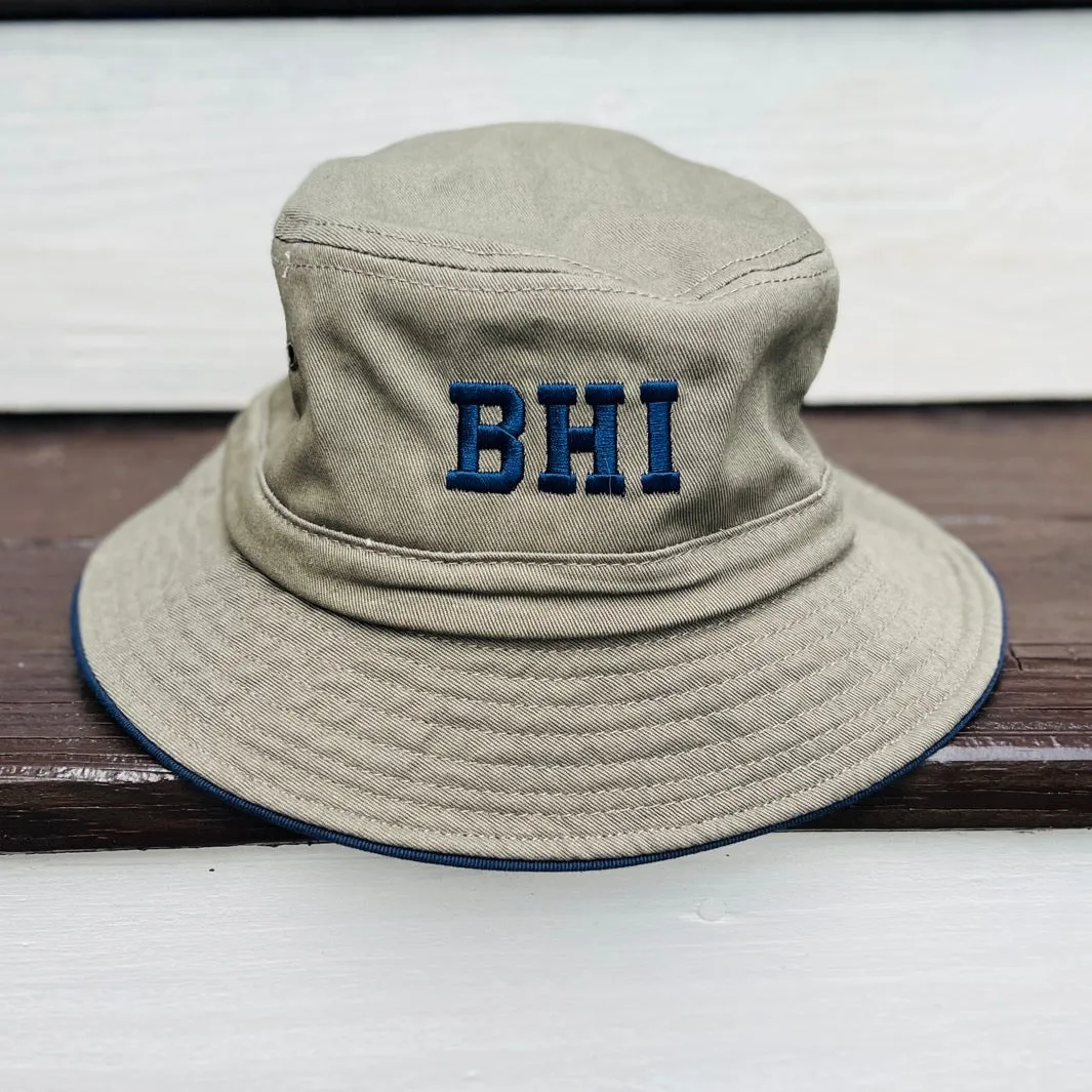 BHI Embroidered Monogram Sandwich Brim Bucket Hat