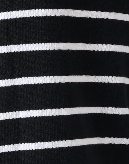 Black and White Striped Cotton Sweater