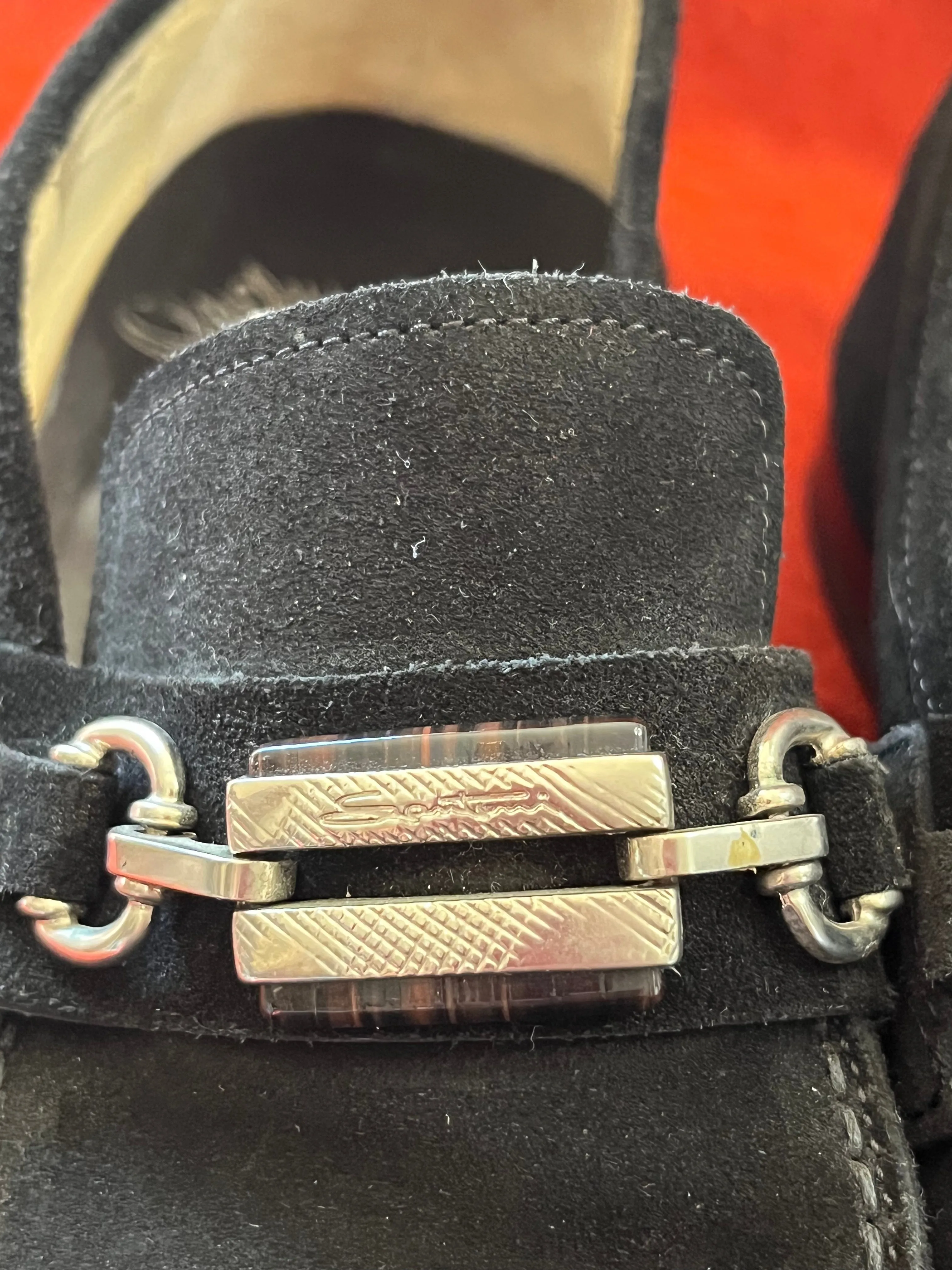 Black Suede Loafers Made in Italy- Size 8