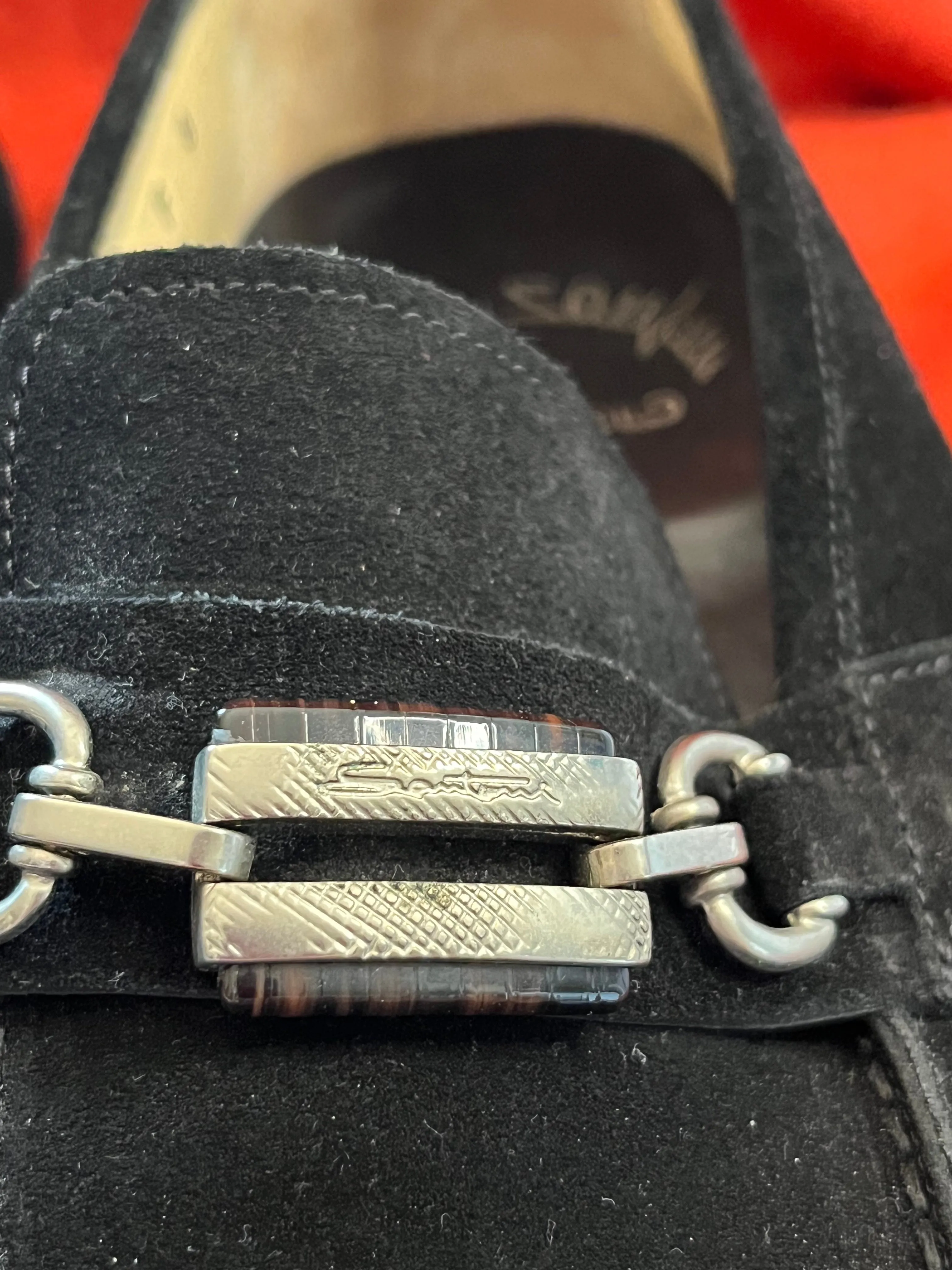 Black Suede Loafers Made in Italy- Size 8