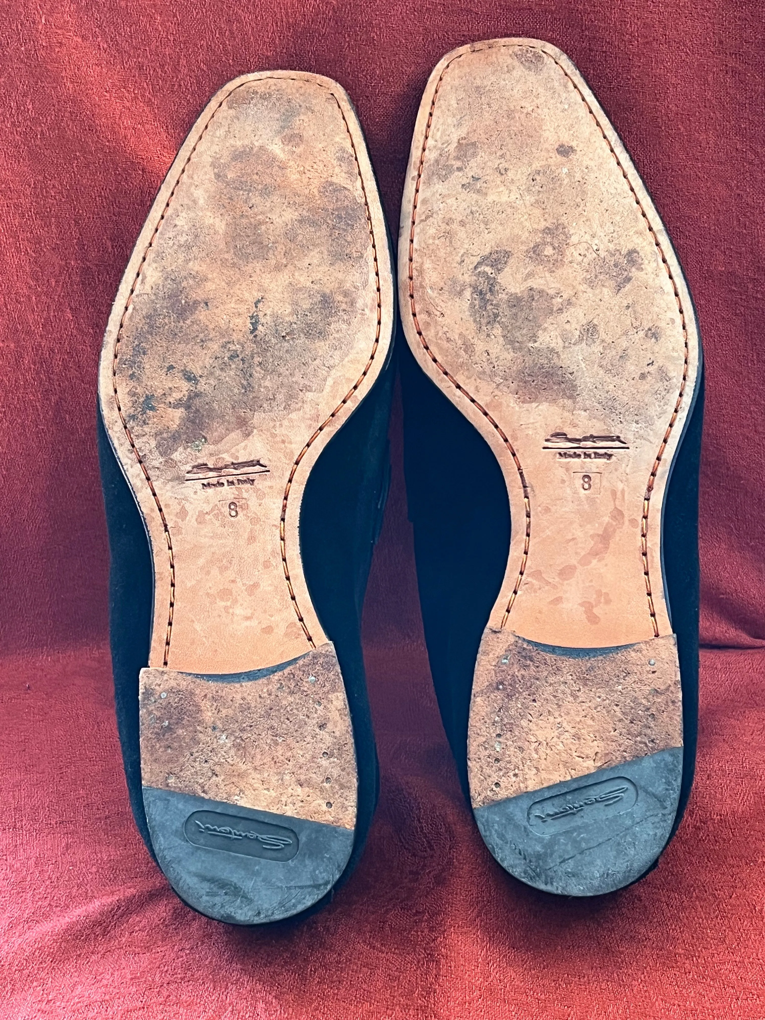 Black Suede Loafers Made in Italy- Size 8