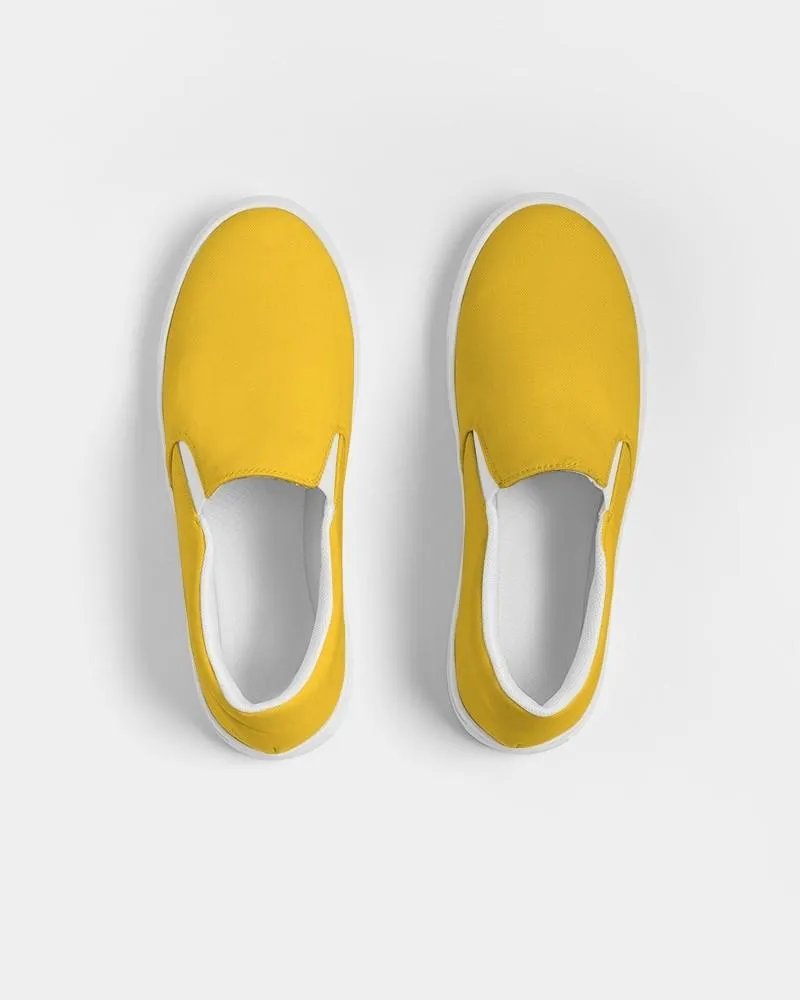 Bright Orange Yellow Slip-On Canvas Sneakers | Women's | Bright Pure Orange Yellow | C0M25Y100K0