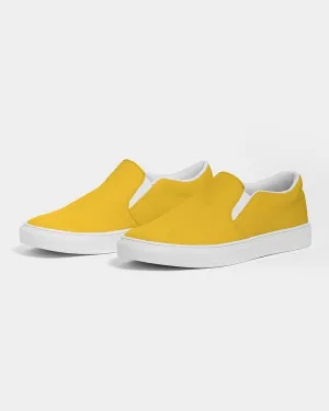 Bright Orange Yellow Slip-On Canvas Sneakers | Women's | Bright Pure Orange Yellow | C0M25Y100K0