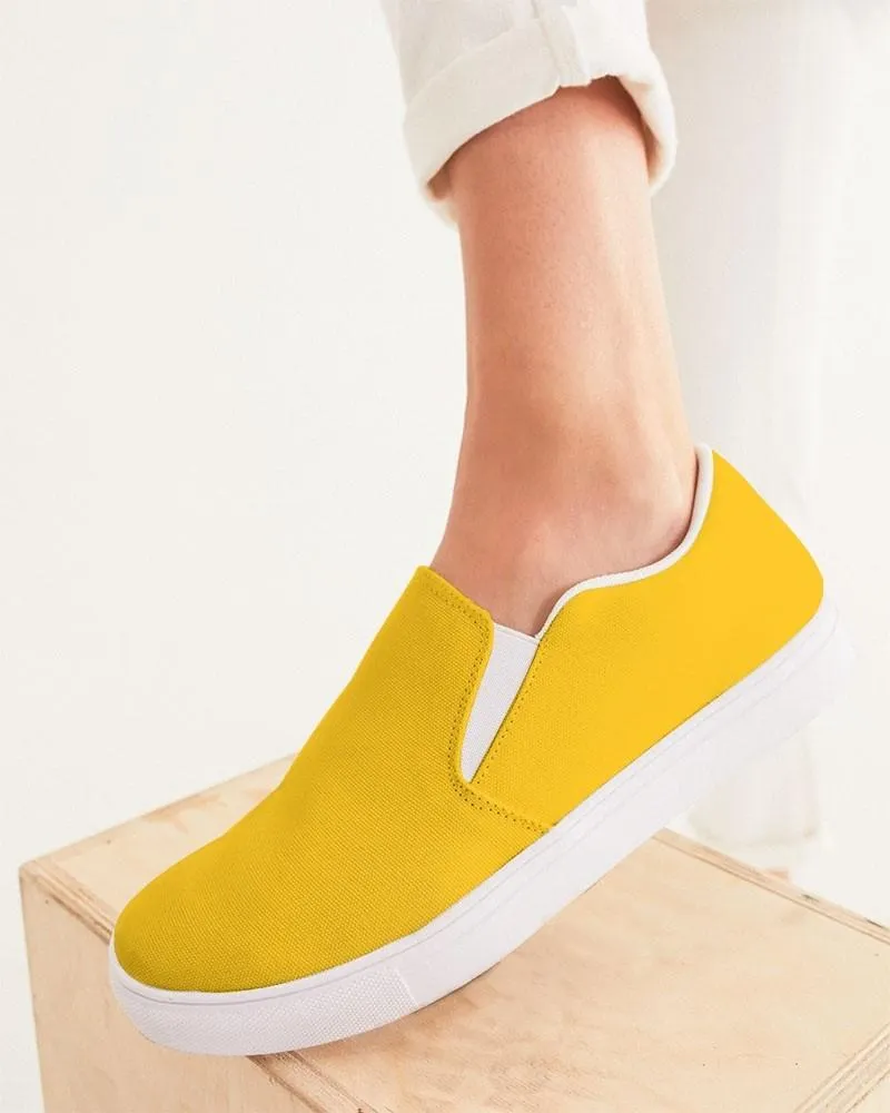 Bright Orange Yellow Slip-On Canvas Sneakers | Women's | Bright Pure Orange Yellow | C0M25Y100K0