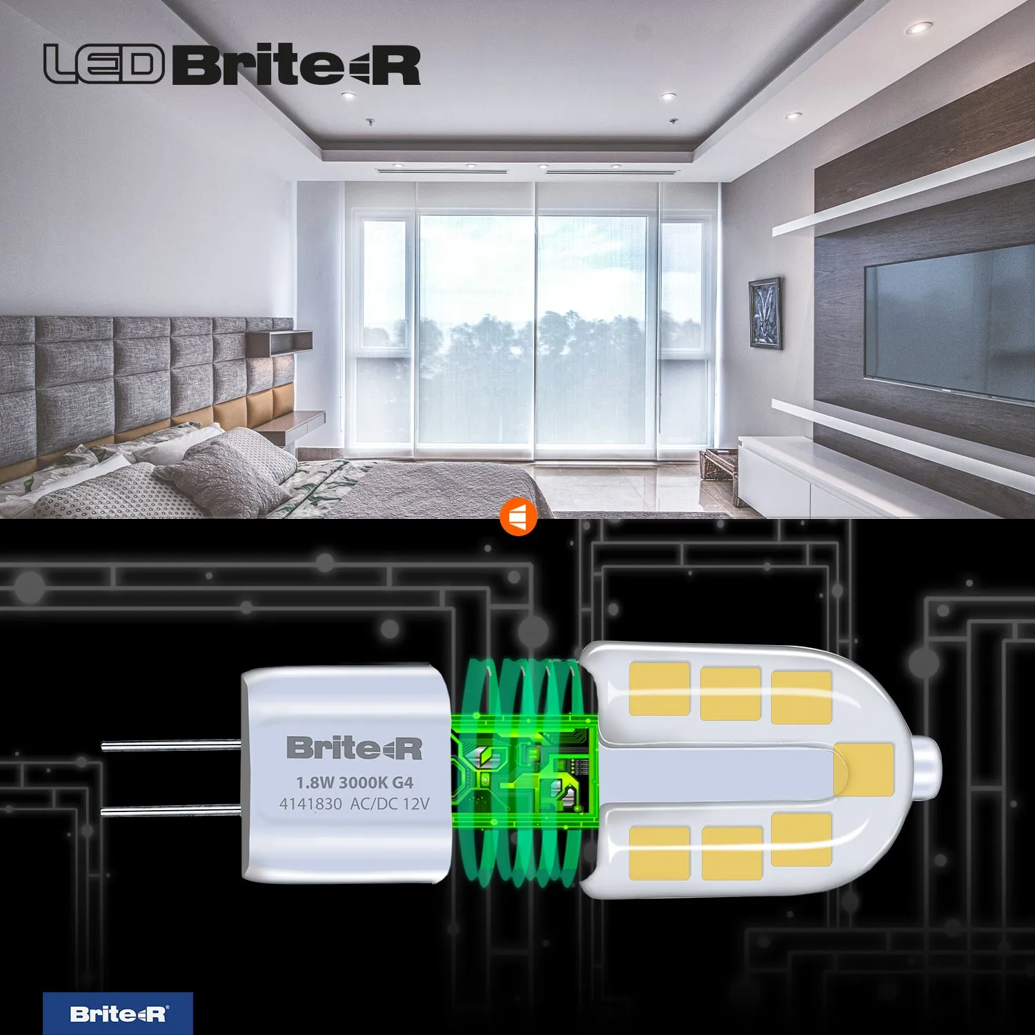 Brite-R 1.8W G4 LED Bulb Warm White 3000K