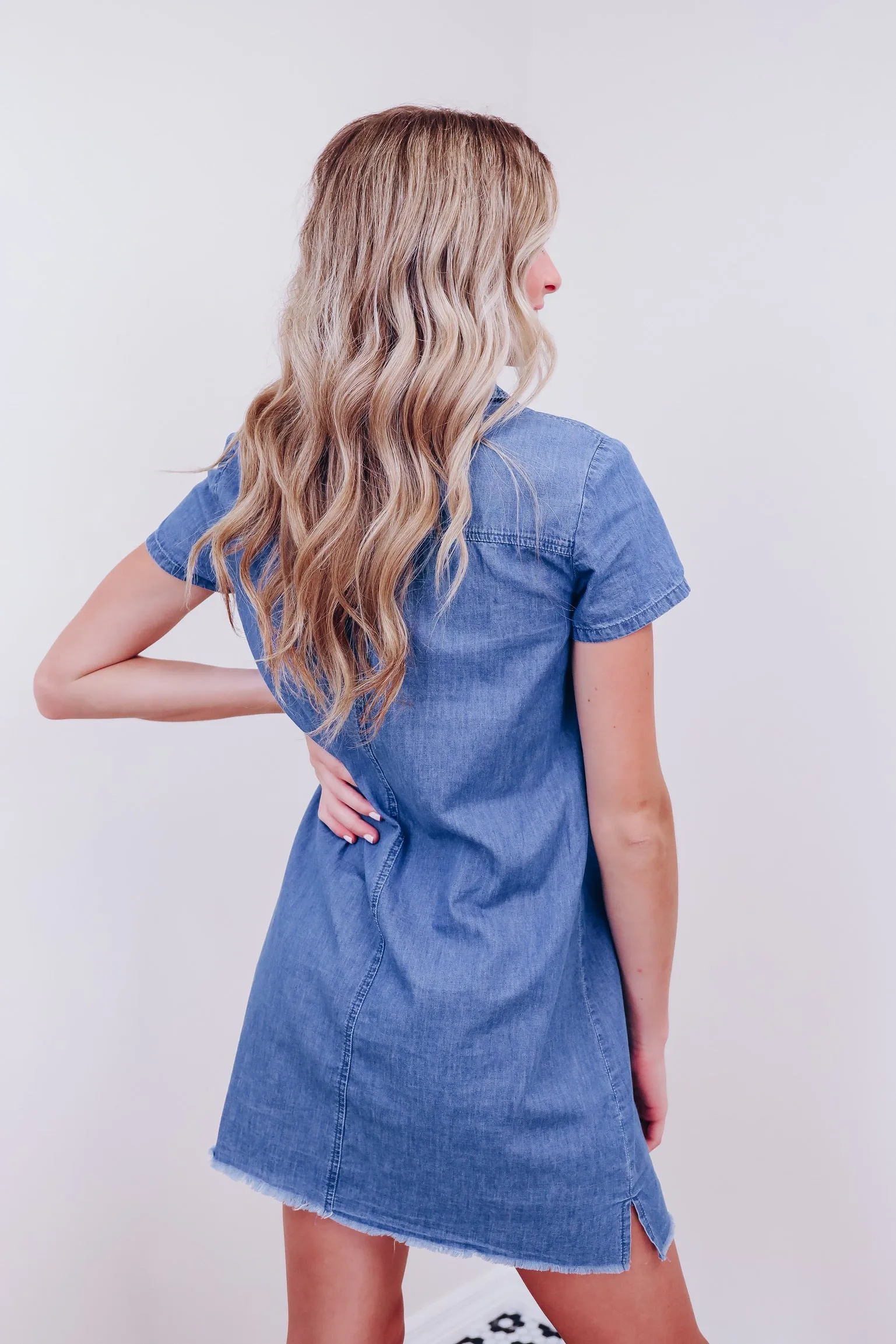 Calamity Chambray Dress - Blue