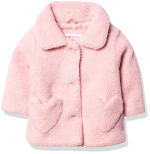 Carter's Girls' Cozy Sherpa Coat Jacket, Mauve, 4