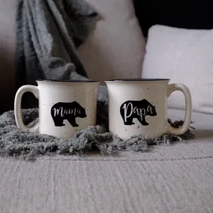 Ceramic Speckled mug 400ml - Papa or Mama Bear