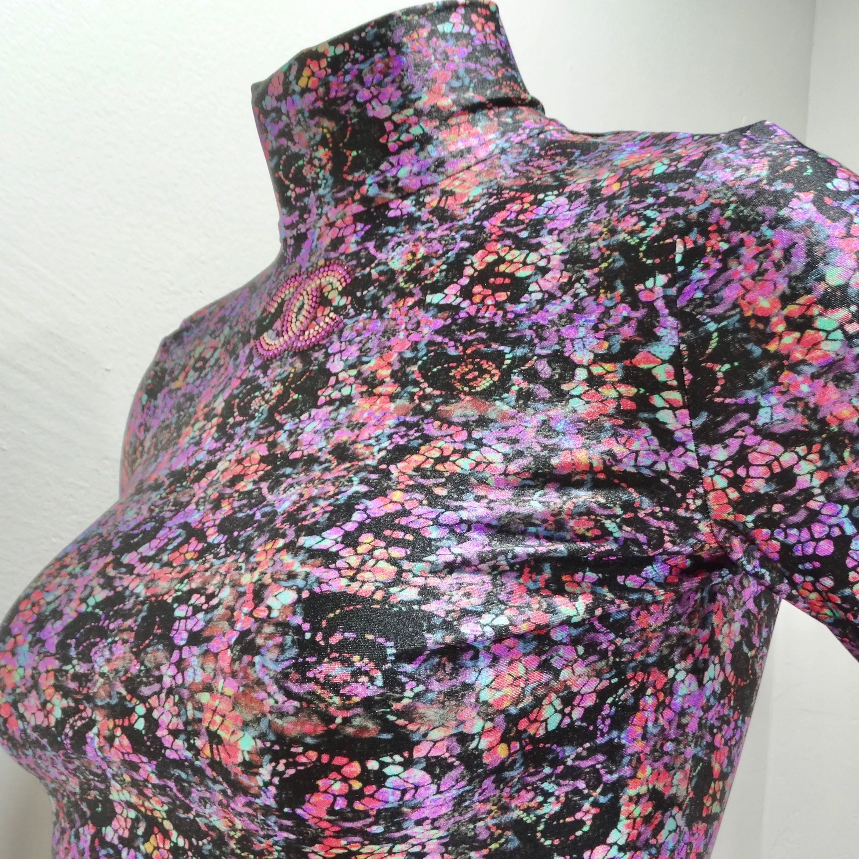 Chanel FW 2022-23 Printed Logo Turtleneck Top