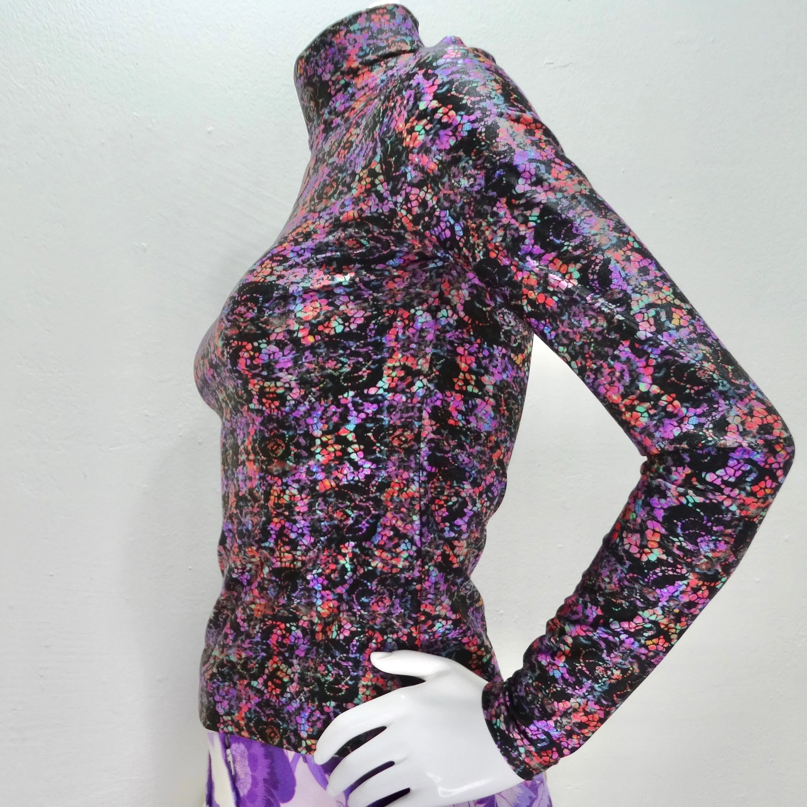 Chanel FW 2022-23 Printed Logo Turtleneck Top