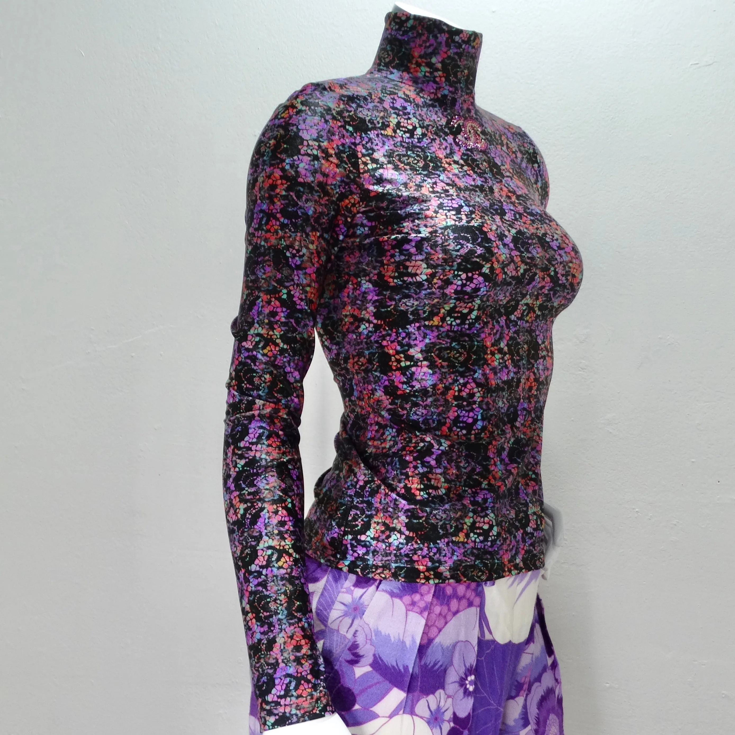 Chanel FW 2022-23 Printed Logo Turtleneck Top