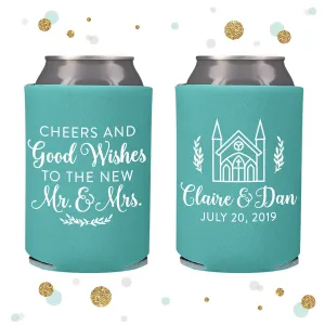 Cheers and Good Wishes - Wedding Can Cooler #129R