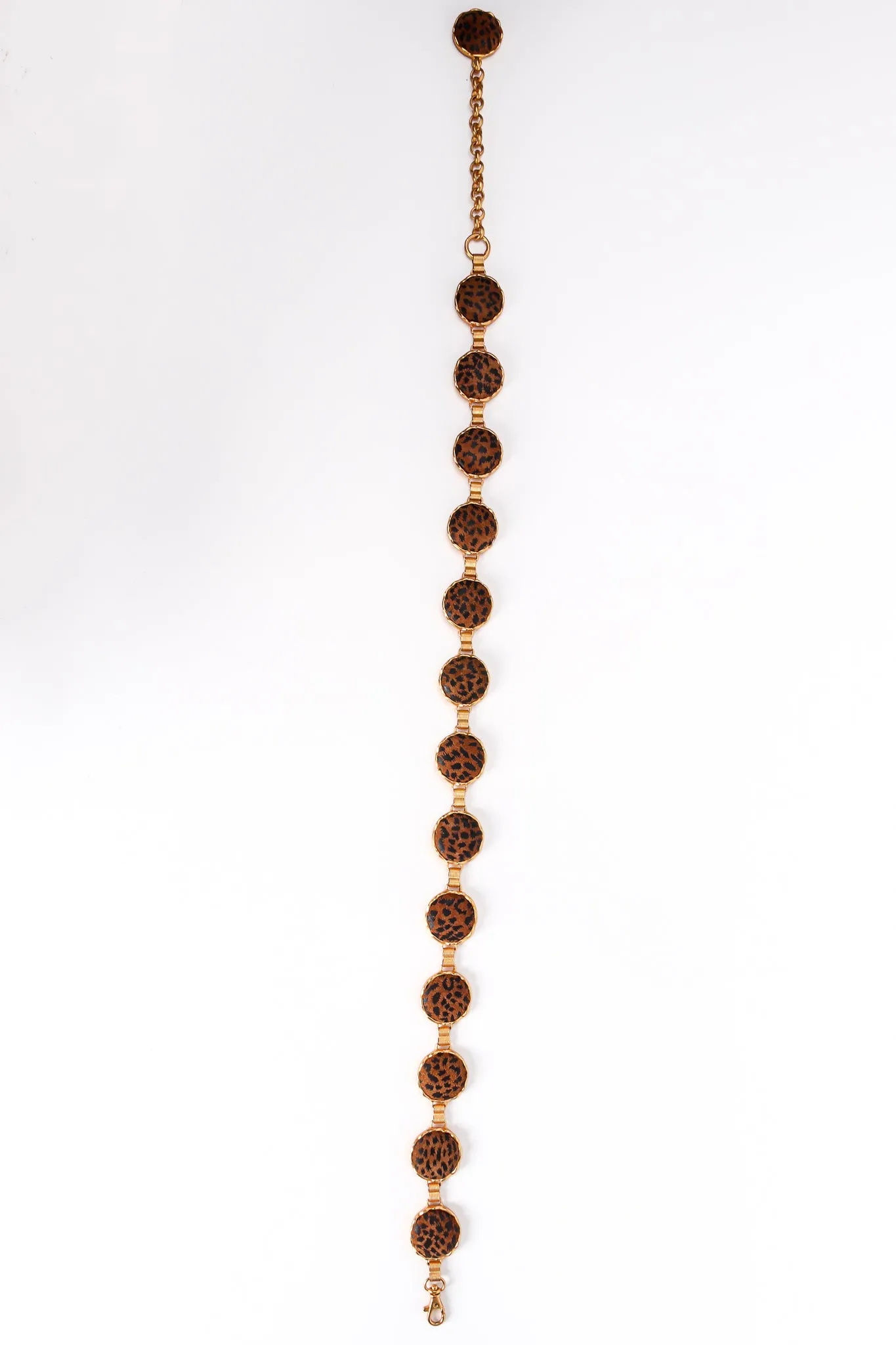 Cheetah Suede Medallion Chain Belt