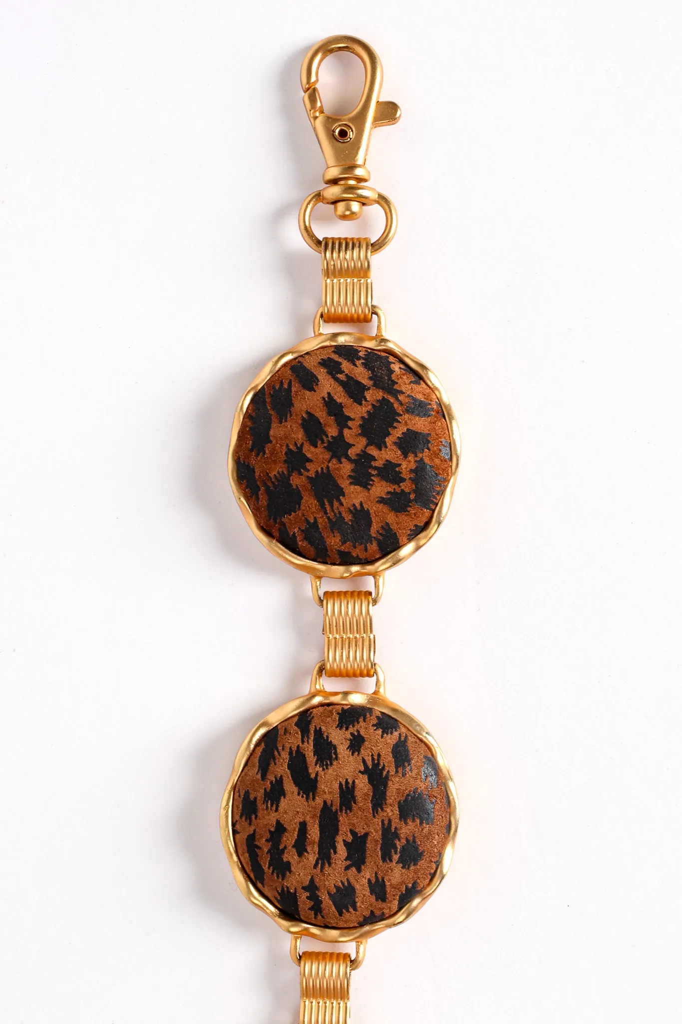 Cheetah Suede Medallion Chain Belt