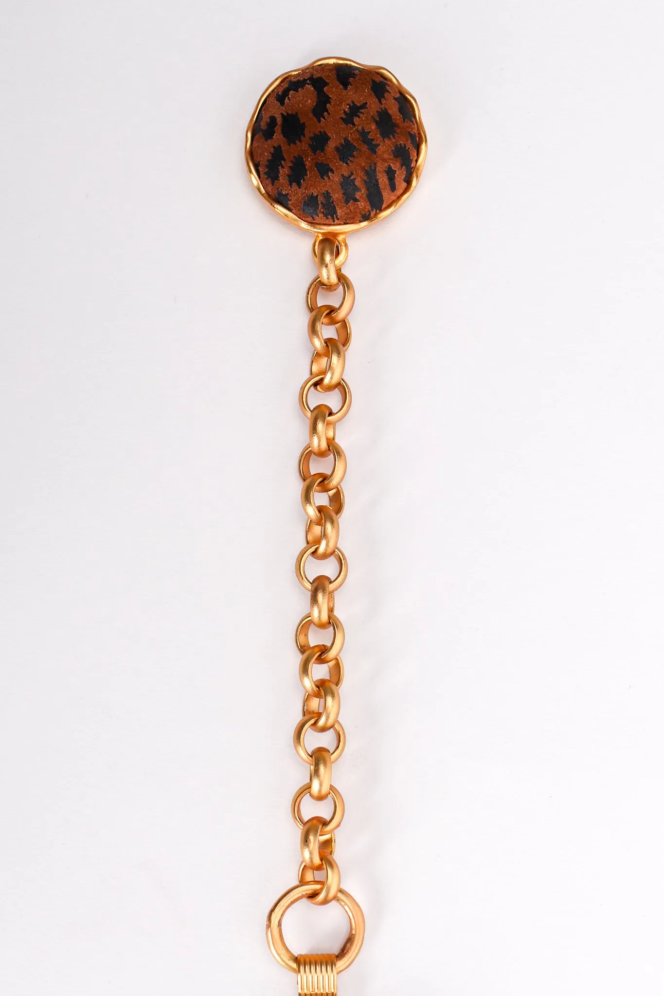 Cheetah Suede Medallion Chain Belt