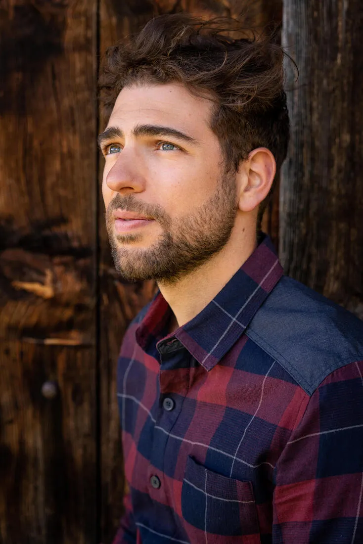 Chemise de trekking voyage - TRAVEL500 WARM homme